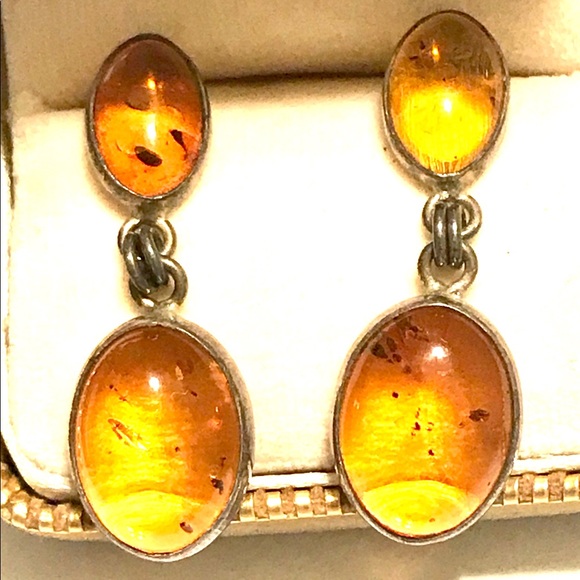 Sterling Baltic Amber Earrings